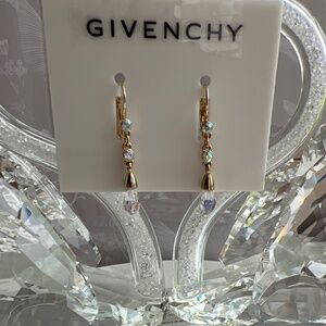New Givenchy Gold and Swarovski Crystal Earrings